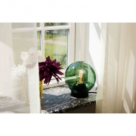 Bubbles green glass ball table lamp HaloDesign