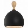 Designerska Lampa wisząca skandynawska Dueodde 39 czarna z drewnem HaloDesign do salonu, kuchni i jadalni