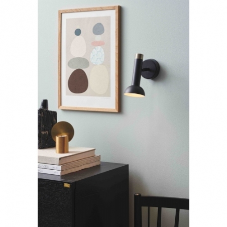 Torch black designer wall lamp with switch HaloDesign