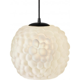 Designerska Lampa wisząca szklana kula dekoracyjna Grape 25cm opal HaloDesign do salonu, kuchni i jadalni