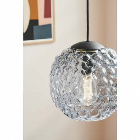 Designerska Lampa wisząca szklana kula dekoracyjna Grape 25cm przezroczysta HaloDesign do salonu, kuchni i jadalni