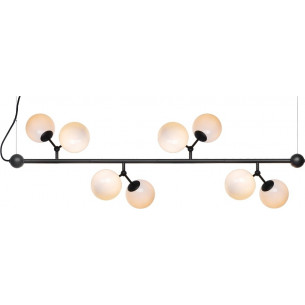 Atom Maxi Horizontal VIII black&amp;opal glass balls pendant lamp HaloDesign