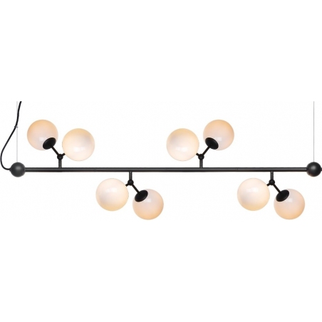 Atom Maxi Horizontal VIII black&amp;opal glass balls pendant lamp HaloDesign