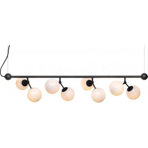 Atom Maxi Horizontal VIII black&amp;opal glass balls pendant lamp HaloDesign 2