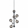 Designerska Lampa wisząca szklane kule Atom Vertical VI czarny/szkło dymione HaloDesign do salonu, kuchni i jadalni
