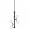 Designerska Lampa wisząca szklane kule Atom Vertical VI czarny/opal HaloDesign do salonu, kuchni i jadalni