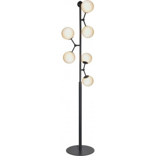 Atom black&amp;opal glass balls floor lamp HaloDesign