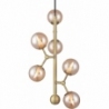 Atom Vertical VI antique brass&amp;amber glass balls pendant lamp HaloDesign