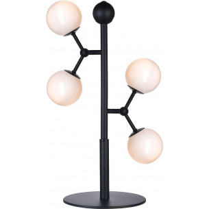 Stylowa Lampa stołowa szklane kule Atom czarny/opal HaloDesign do salonu na komodę