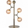 Atom antique brass&amp;amber glass balls table lamp HaloDesign