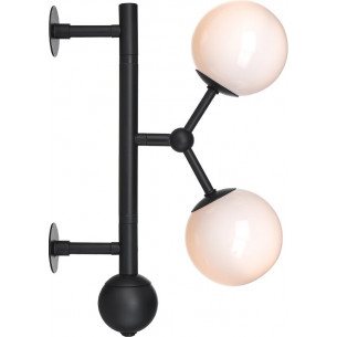 Atom black&amp;opal glass balls wall lamp HaloDesign