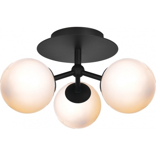 Atom Trio black&amp;opal glass balls ceiling lamp HaloDesign