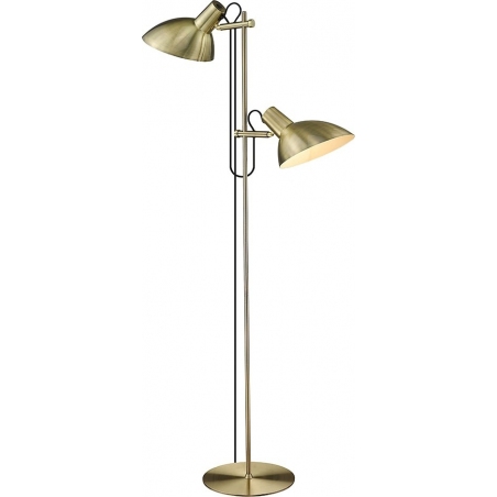 Metropole brass floor lamp with 2 lights HaloDesign