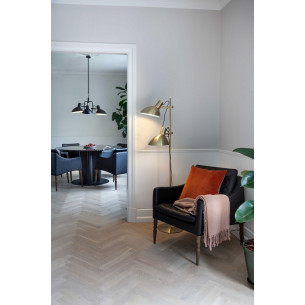 Stylowa Lampa podłogowa 2 punktowa Metropole mosiężna HaloDesign do czytania w salonie 2