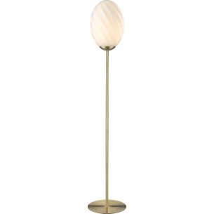 Twist Oval opal&amp;brass glass floor lamp HaloDesign