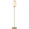 Stylowa Lampa podłogowa szklana Twist Oval opal/mosiądz HaloDesign do czytania w salonie
