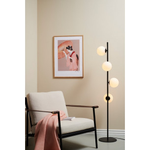 Twist opal&amp;black glass balls floor lamp HaloDesign