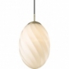 Designerska Lampa wisząca szklana Twist Oval 25cm opal/mosiądz HaloDesign do salonu, kuchni i jadalni