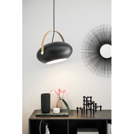 Designerska Lampa wisząca skandynawska D.C 40cm czarna HaloDesign do salonu, kuchni i jadalni