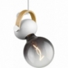 Designerska Lampa wisząca żarówka na kalbu D.C biała HaloDesign do salonu, kuchni i jadalni