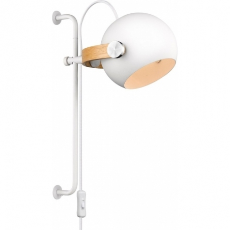 D.C white ball wall lamp with cable HaloDesign