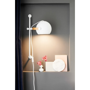 D.C white ball wall lamp with cable HaloDesign