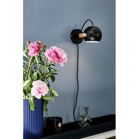 D.C black scandinavian wall lamp with cable HaloDesign