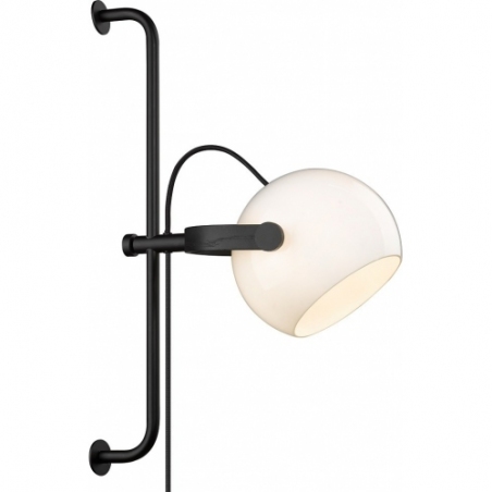 D.C opal&amp;black oak adjustable wall lamp with cable HaloDesign