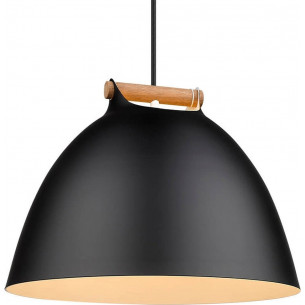 Designerska Lampa wisząca skandynawska z drewnem Arhus 40cm czarna HaloDesign do salonu, kuchni i jadalni 2