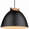 Arhus 40cm black scandinavian pendant lamp with wood HaloDesign