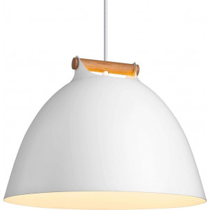 Arhus 40cm white scandinavian pendant lamp with wood HaloDesign