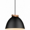 Arhus 24cm black scandinavian pendant lamp with wood HaloDesign