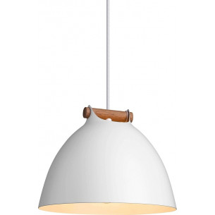 Arhus 24cm white scandinavian pendant lamp with wood HaloDesign