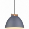 Arhus 24cm grey scandinavian pendant lamp with wood HaloDesign