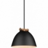 Arhus 18cm black scandinavian pendant lamp with wood HaloDesign