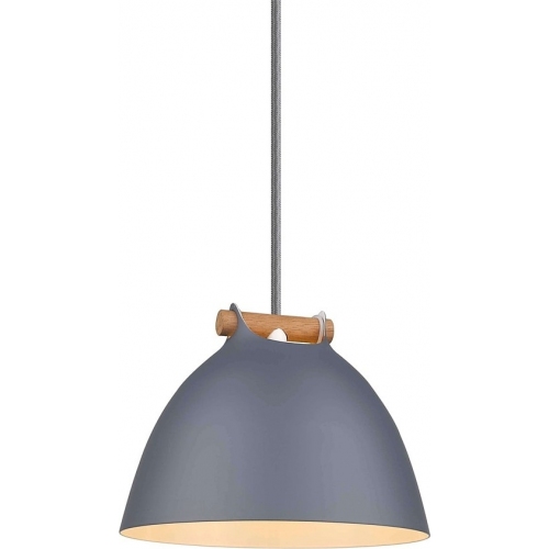 Arhus 18cm grey scandinavian pendant lamp with wood HaloDesign