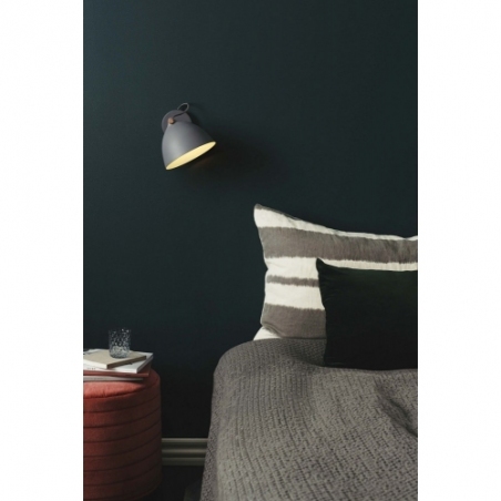 Arhus grey scandinavian wall lamp with wood HaloDesign