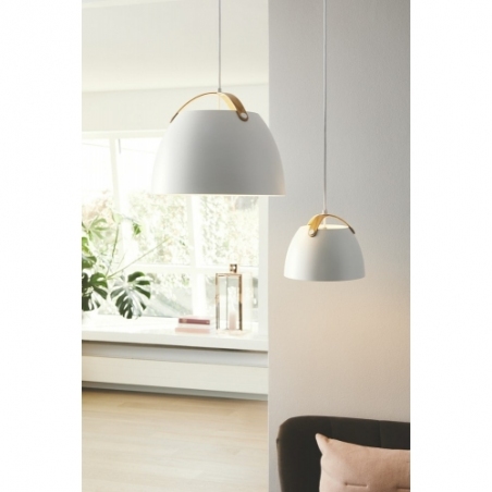Designerska Lampa wisząca skandynawska Oslo 24cm biała HaloDesign do salonu, kuchni i jadalni