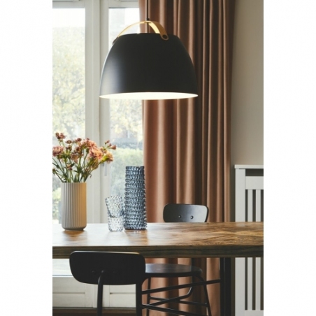 Designerska Lampa wisząca skandynawska Oslo 40cm czarna HaloDesign do salonu, kuchni i jadalni