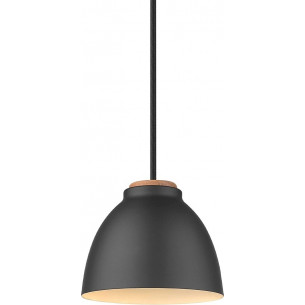 Niva 14cm black pendant lamp with wood HaloDesign