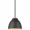 Niva 14cm black pendant lamp with wood HaloDesign