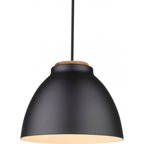 Niva 24cm black pendant lamp with wood HaloDesign