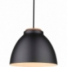 Designerska Lampa wisząca z drewnem Niva 24cm czarna HaloDesign do salonu, kuchni i jadalni