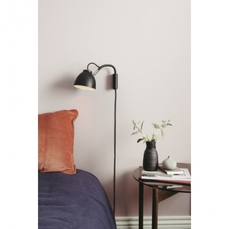 Niva black adjustable wall lamp with arm HaloDesign