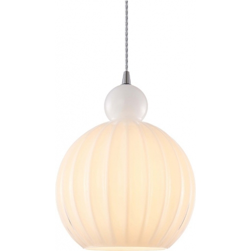 Designerska Lampa wisząca szklana dekoracyjna Ball Ball 25cm biała HaloDesign do salonu, kuchni i jadalni