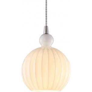 Designerska Lampa wisząca szklana dekoracyjna Ball Ball 15cm biała HaloDesign do salonu, kuchni i jadalni