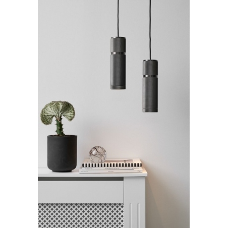 Designerska Lampa wisząca tuba loft Halo 7cm czarny metaliczny HaloDesign do salonu, kuchni i jadalni