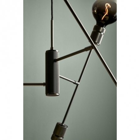 Designerska Lampa wisząca loft 6 żarówek Halo 75 cm czarna HaloDesign do salonu, kuchni i jadalni