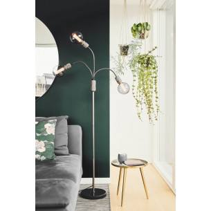 Stylowa Lampa podłogowa loft Halo czarny/marmur HaloDesign do czytania w salonie