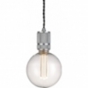 Designerska Lampa wisząca żarówka na kablu loft Halo srebrny mat HaloDesign do salonu, kuchni i jadalni